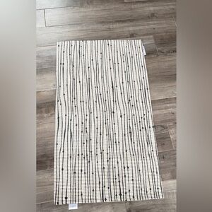 Calvin Klein Cream and Charcoal Gray  Linear Dot Door Mat